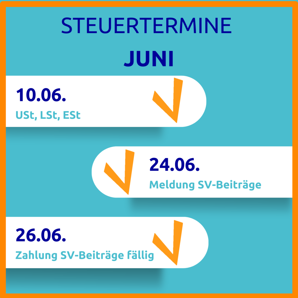 Steuertermine Juni