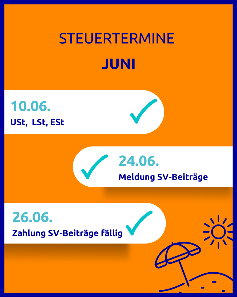 Steuertermine Juni