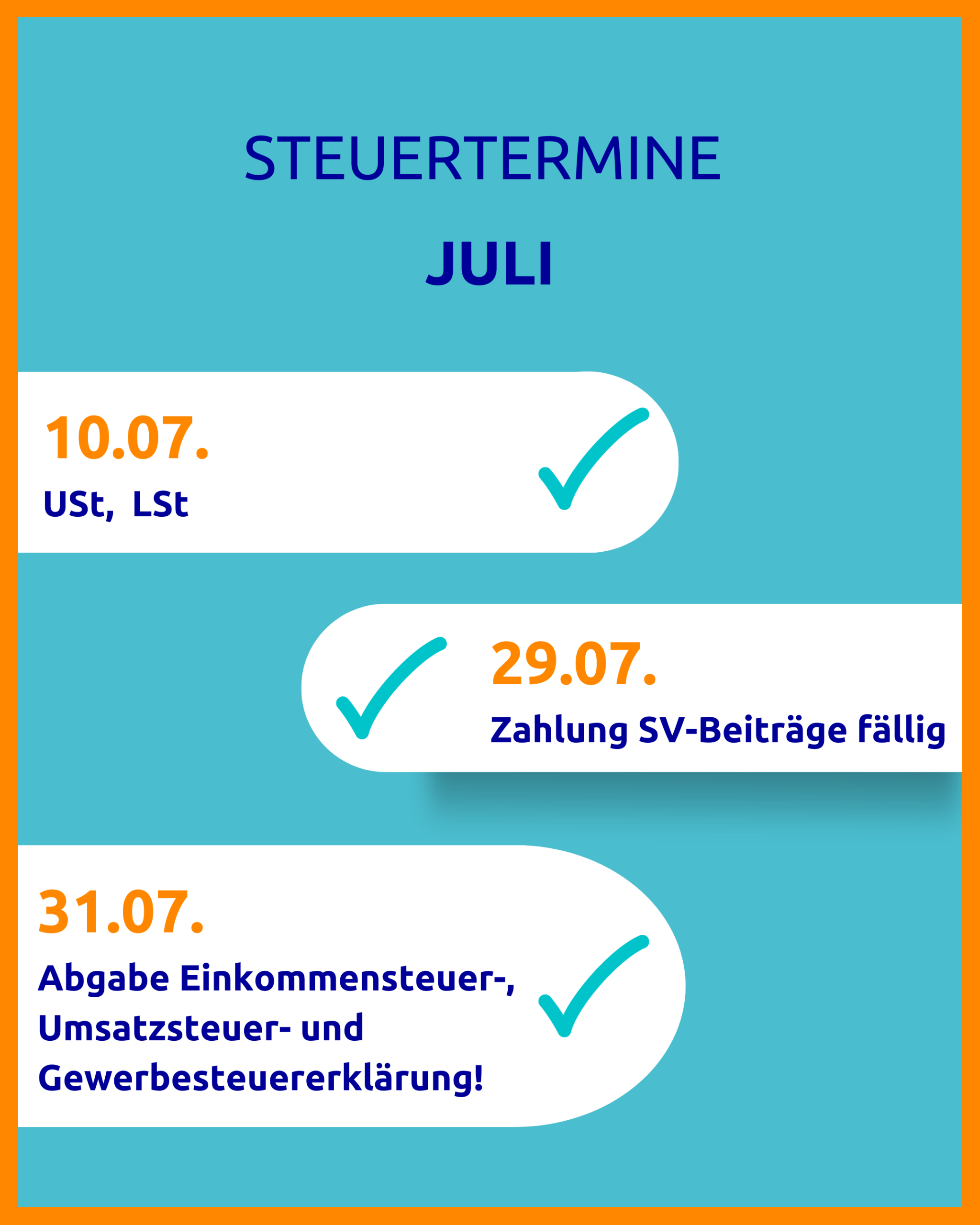 Steuertermine Juli
